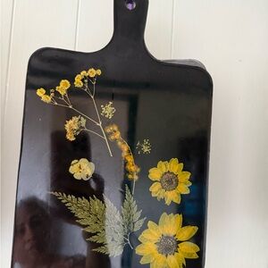 Black Floral Decorative Cutting Board